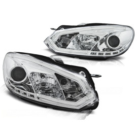 Lampy przód VW Golf 6 - CHROM TUBE LIGHT DRL - Światła jazdy dziennej LPVWI4