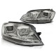 Lampy przód VW Golf 7 - CHROM LED DRL dzienne - U-type LPVWP0