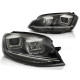 Lampy przód VW Golf 7 - BLACK LED DRL dzienne - U-type LPVWP1