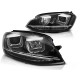 Lampy przód VW Golf 7 - BLACK LED DRL z dynamicznym kier. LPVWR1