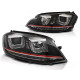 Lampy przód VW Golf 7 - BLACK LED DRL GTI look z dynamicznym kier. LPVWR2