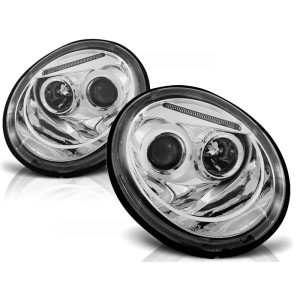 Lampy przód VW New Beetle Angel Eyes CHROM soczewka ringi LPVW75