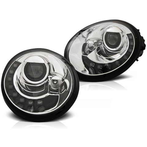 Lampy przód VW NEW BEETLE 98-05 LED CHROM - diodowe LPVWL6