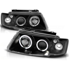 Lampy przód VW Passat B5 3B clear Angel Eyes BLACK soczewka ringi LPVW13