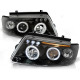 Lampy przód VW Passat B5 3B clear Angel Eyes BLACK soczewka ringi LPVW78