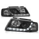 Lampy przód VW Passat B5 DayLight BLACK LED diody jazdy dziennej DRL LPVWD7
