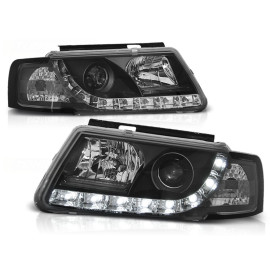 Lampy przód VW Passat B5 DayLight BLACK LED diody jazdy dziennej DRL LPVWD7