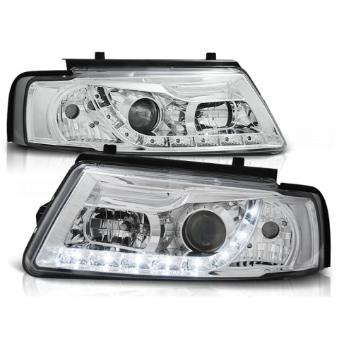 Lampy przd VW Passat B5 - diodowe CHROM LED LPVWE6