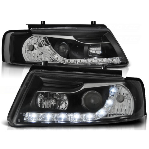 Lampy przód VW Passat B5 - diodowe BLACK LED - LPVWE7