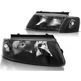 Lampy przód VW Passat B5 BLACK czarne H7 / H4 z halogenem LPVW30 DEPO