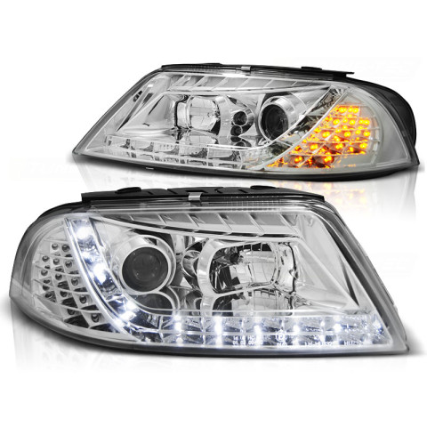 Lampy przód VW Passat B5 FL CHROM LED diodowy kierunkowskaz LPVWC7