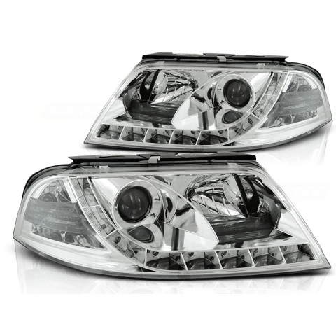 Lampy przód VW Passat B5 FL - CHROM LED - diodowe LPVW81