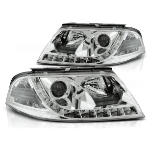 Lampy przód VW Passat B5 FL - CHROM LED - diodowe LPVW81