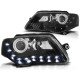 Lampy przód VW Passat B6 3C - BLACK LED - czarne diodowe DEPO LPVWE1