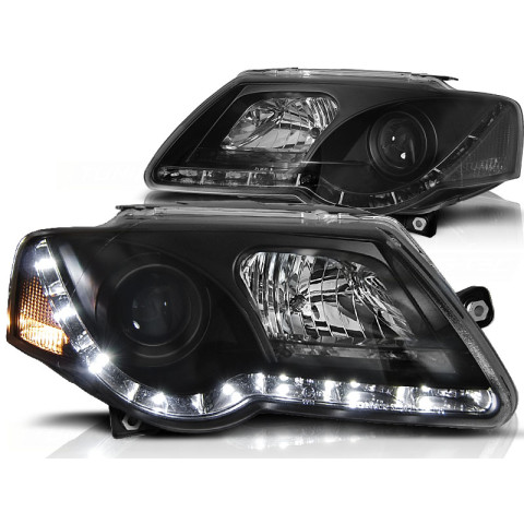 Lampy przód VW Passat B6 3C - diodowe BLACK LED - diodowe LPVWC2