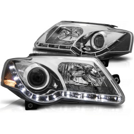 Lampy przód VW Passat B6 3C - diodowe CHROM LED - diodowe LPVWC1