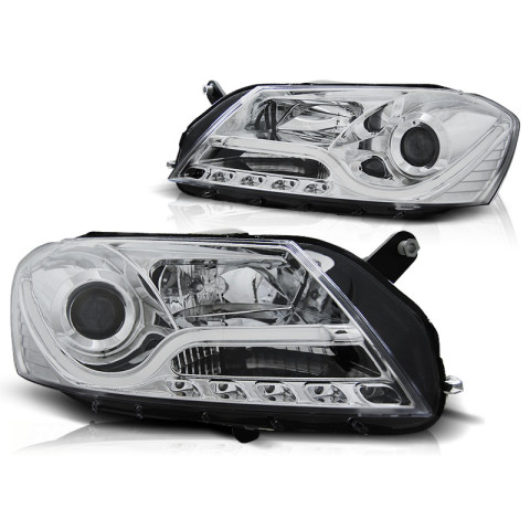Lampy przód VW Passat B7 - CHROM LED TUBE LIGHTS LPVWI2