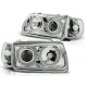 Lampy przód VW Polo 6N clear CHROM Angel Eyes + kierunkowskazy LPVWH0