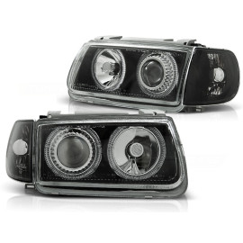 Lampy przód VW Polo 6N clear Black Angel Eyes + kierunkowskazy LPVWH1