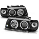 Lampy przód VW Polo 6N 94-99 clear Angel Eyes BLACK ringi LPVW09