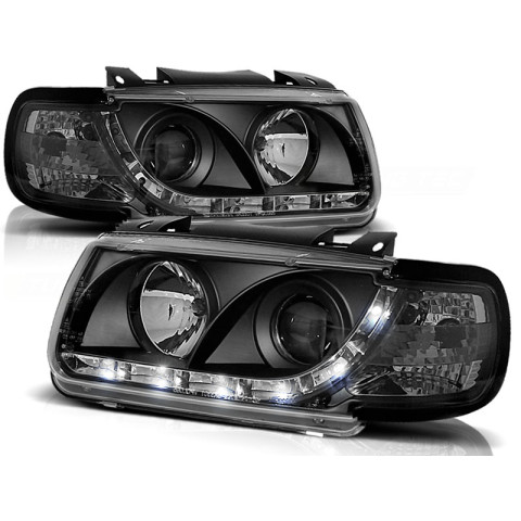 Lampy przód VW Polo 6N 94-99 - diodowe BLACK LED - LPVWA4
