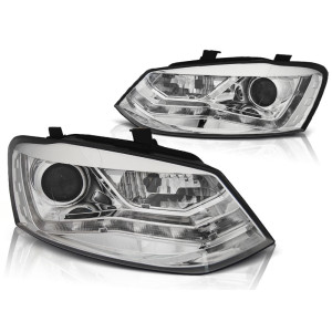Lampy przód VW POLO 6R - CHROM LED - diodowe - LPVWN5
