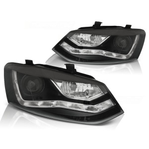 Lampy przód VW POLO 6R - BLACK LED - diodowe - LPVWN6