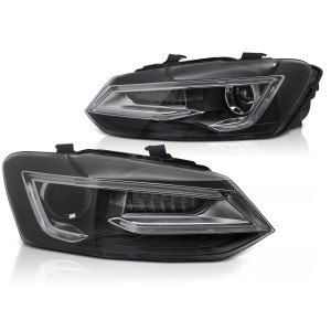 Lampy przód VW POLO 6R 2009-2017 - BLACK LED - diodowe - LPVWW9