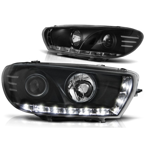 Lampy przód VW Scirocco III - BLACK LED - diodowe LPVWB0