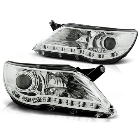 Lampy przód VW Tiguan 07-11 - CHROM LED LPVWI0
