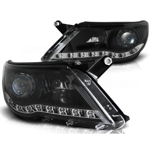 Lampy przód VW Tiguan 07-11 - BLACK LED FK LPVWI1