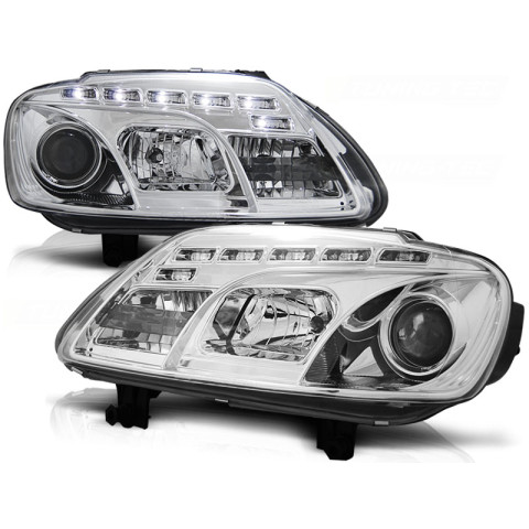 Lampy przód VW Touran - CHROM LED diodowe - LPVWC3