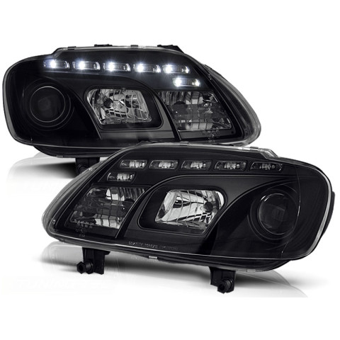 Lampy przód VW Touran - BLACK LED diodowe - LPVWC4
