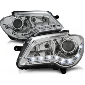 Lampy przód VW Touran - CHROM LED - Diodowe DEPO LPVWF4
