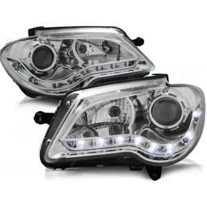 Lampy przód VW Touran - CHROM LED - Diodowe DEPO LPVWF4