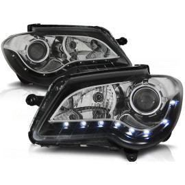 Lampy przód VW Touran - BLACK LED - Diodowe DEPO LPVWF5