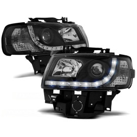 Lampy przód VW T4 Bus / Caravelle / Multivan diodowe BLACK LED LPVWB6