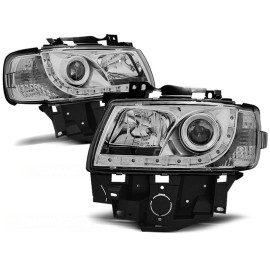 Lampy przód VW T4 Bus / Caravelle / Multivan diodowe CHROM LED LPVWB5
