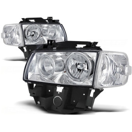 Lampy przód VW T4 96-03 clear Angel Eyes CHROM ringi LPVW27 DEPO