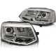 Lampy przód VW T5 2010- CHROM U-LED DRL - diodowe światła dzienne LPVWL1