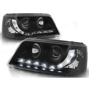 Lampy przód VW T5 2003-2009 BLACK LED - LPVW24