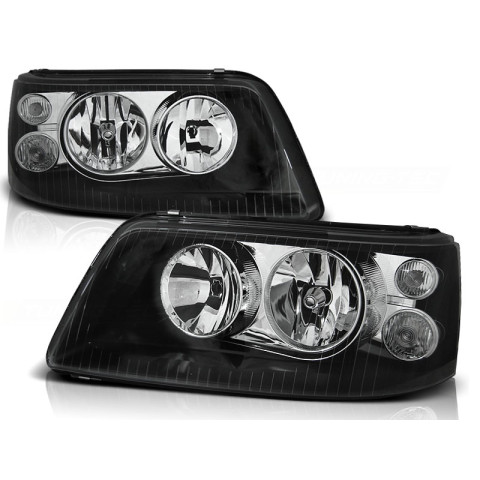 Lampy przód VW T5 Bus 2003-2009 BLACK - czarne LPVWA0