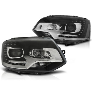 Lampy przód VW T5 Xenon Look DRL - światła jazdy dziennej diodowe LPVWM4