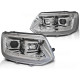 Lampy przód VW T5 2010- CHROM LED DRL - diodowe / dynamiczne LPVWR6