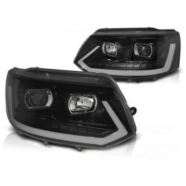 Lampy przód VW T5 2010- BLACK LED DRL - diodowe / dynamiczne LPVWR7