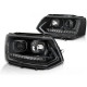Lampy przód VW T5 10- LED TUBE LIGHT BLACK - diodowe światła dzienne LPVWS6