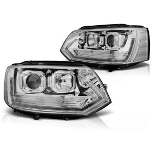 Lampy przód VW T5 2010- CHROM T6 LOOK diodowe światła dzienne LPVWT1