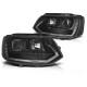 Lampy przód VW T5 2010- BLACK T6 LOOK diodowe światła dzienne LPVWT2