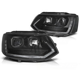 Lampy przód VW T5 2010- BLACK T6 LOOK diodowe światła dzienne LPVWT2
