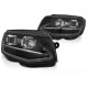 Lampy przód VW T6 15-19 BLACK LED DRL - diodowe światła dzienne LPVWT4